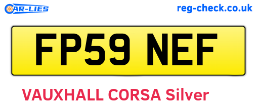FP59NEF are the vehicle registration plates.