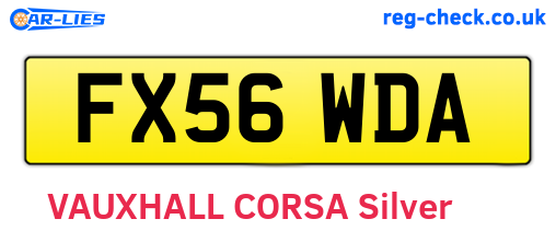 FX56WDA are the vehicle registration plates.