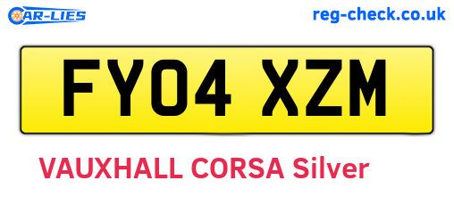 FY04XZM are the vehicle registration plates.