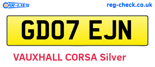 GD07EJN are the vehicle registration plates.
