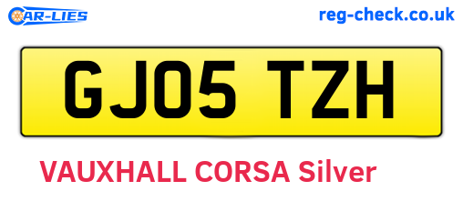 GJ05TZH are the vehicle registration plates.