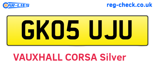 GK05UJU are the vehicle registration plates.