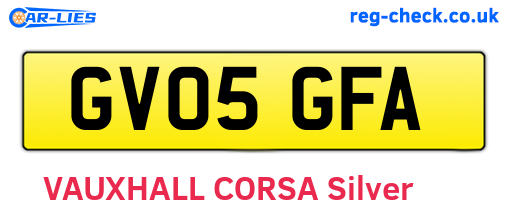 GV05GFA are the vehicle registration plates.