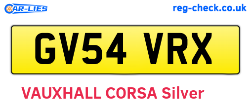 GV54VRX are the vehicle registration plates.
