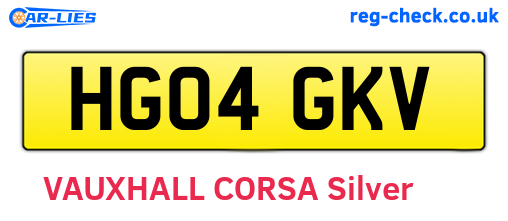 HG04GKV are the vehicle registration plates.