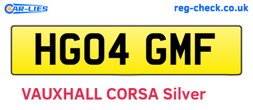 HG04GMF are the vehicle registration plates.
