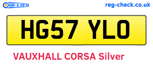 HG57YLO are the vehicle registration plates.