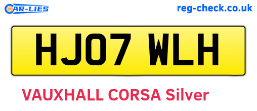 HJ07WLH are the vehicle registration plates.