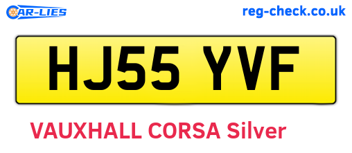 HJ55YVF are the vehicle registration plates.