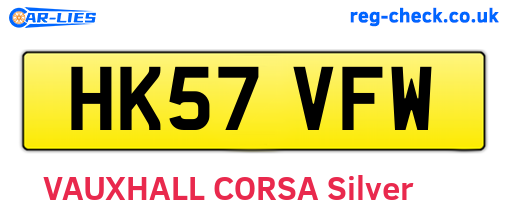 HK57VFW are the vehicle registration plates.