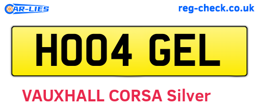 HO04GEL are the vehicle registration plates.