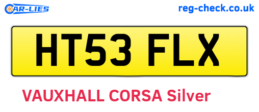 HT53FLX are the vehicle registration plates.