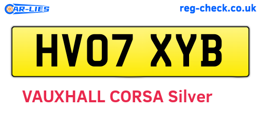 HV07XYB are the vehicle registration plates.