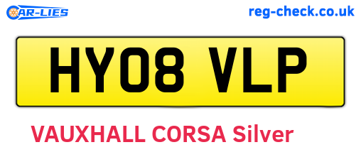HY08VLP are the vehicle registration plates.