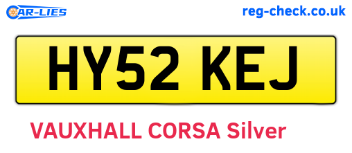 HY52KEJ are the vehicle registration plates.