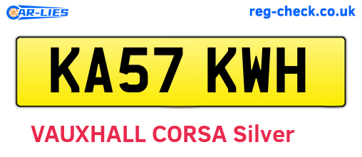 KA57KWH are the vehicle registration plates.