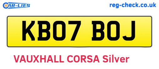 KB07BOJ are the vehicle registration plates.