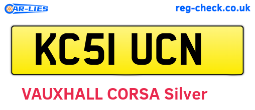 KC51UCN are the vehicle registration plates.