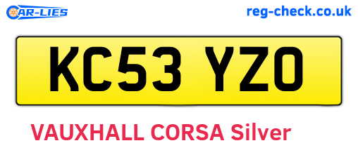 KC53YZO are the vehicle registration plates.