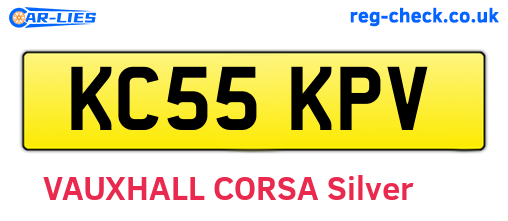 KC55KPV are the vehicle registration plates.