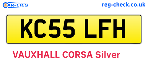 KC55LFH are the vehicle registration plates.