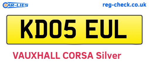 KD05EUL are the vehicle registration plates.