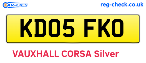 KD05FKO are the vehicle registration plates.