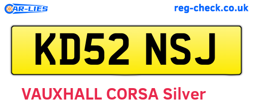 KD52NSJ are the vehicle registration plates.