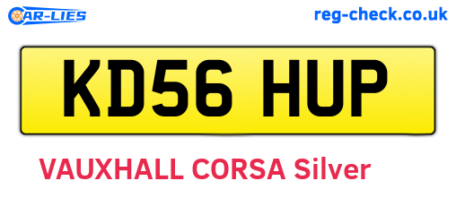 KD56HUP are the vehicle registration plates.