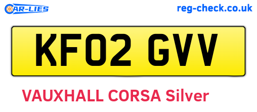 KF02GVV are the vehicle registration plates.