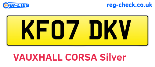 KF07DKV are the vehicle registration plates.