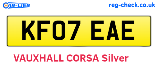 KF07EAE are the vehicle registration plates.