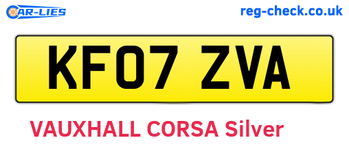 KF07ZVA are the vehicle registration plates.
