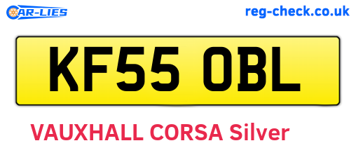 KF55OBL are the vehicle registration plates.