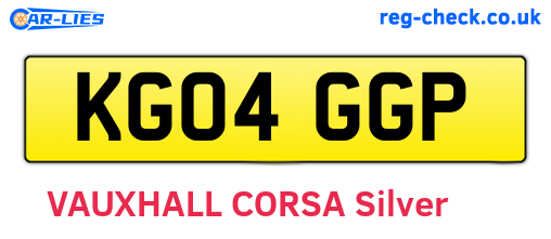 KG04GGP are the vehicle registration plates.