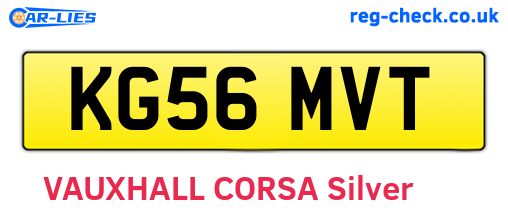 KG56MVT are the vehicle registration plates.