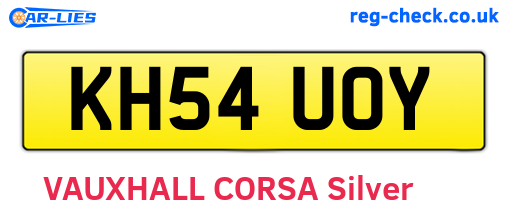 KH54UOY are the vehicle registration plates.