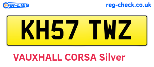 KH57TWZ are the vehicle registration plates.