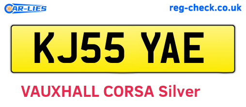 KJ55YAE are the vehicle registration plates.