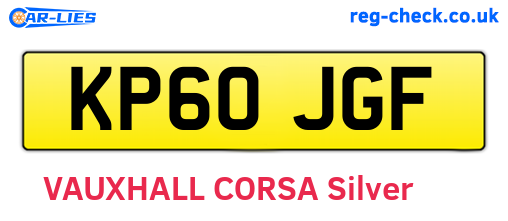 KP60JGF are the vehicle registration plates.