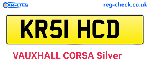 KR51HCD are the vehicle registration plates.