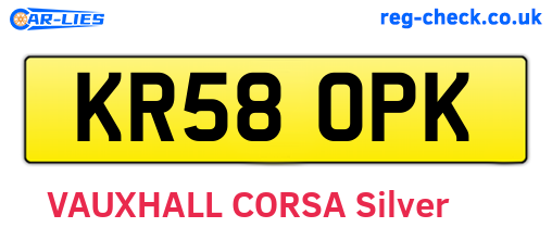 KR58OPK are the vehicle registration plates.