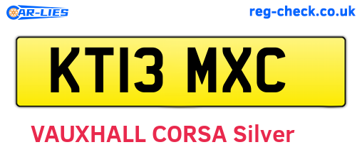 KT13MXC are the vehicle registration plates.