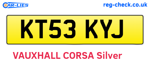 KT53KYJ are the vehicle registration plates.