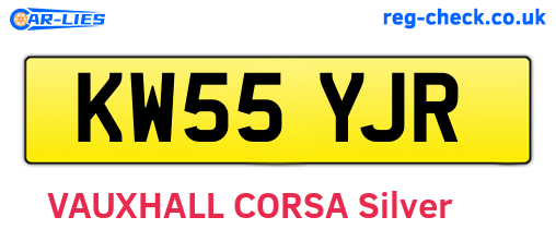 KW55YJR are the vehicle registration plates.