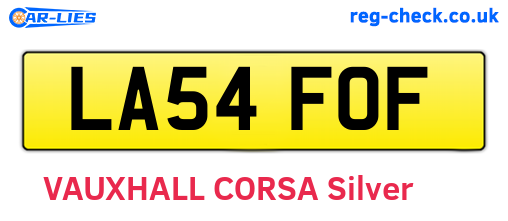LA54FOF are the vehicle registration plates.