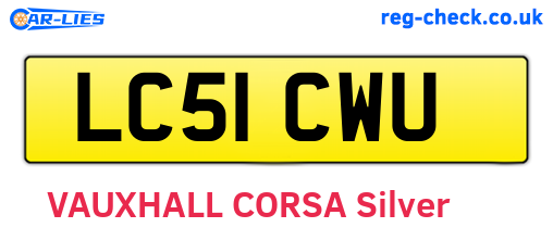 LC51CWU are the vehicle registration plates.