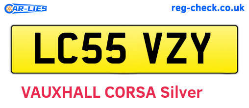LC55VZY are the vehicle registration plates.