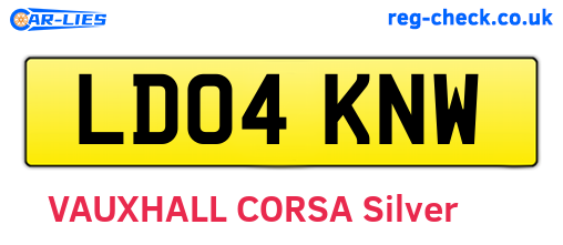 LD04KNW are the vehicle registration plates.