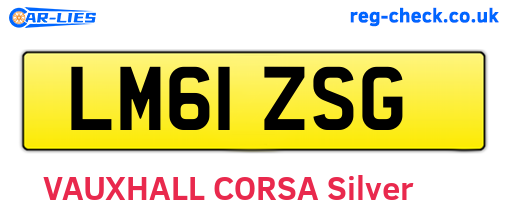 LM61ZSG are the vehicle registration plates.